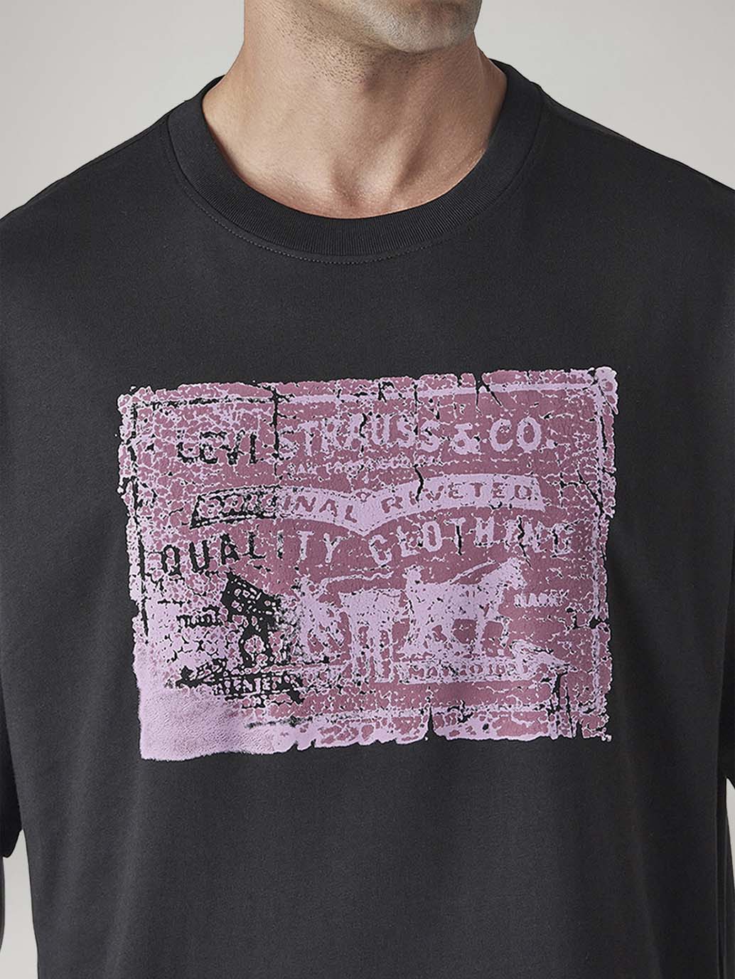Men's Graphic Print Boxy Fit Jersey T-Shirt - Detail View