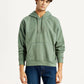 Men's Brand Logo Green Hooded Sweatshirt - Front View