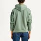 Men's Brand Logo Green Hooded Sweatshirt - Back View