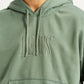 Men's Brand Logo Green Hooded Sweatshirt - Detail View