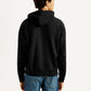 Men's Brand Logo Black Hooded Sweatshirt - Back View