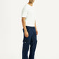 Men's 555 Dark Blue Relaxed Straight Fit Mid Rise Jeans - Side View