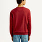 Men's Overdyed Solid Red Crew Neck Sweatshirt - Back View