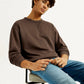 Men's Solid Crew Neck Sweatshirt - Elevated View