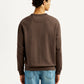 Men's Solid Crew Neck Sweatshirt - Back View