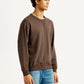 Men's Solid Crew Neck Sweatshirt - Side View