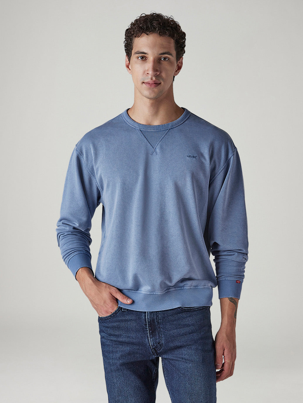 Men's Solid Regular Fit Sweatshirt - Front View