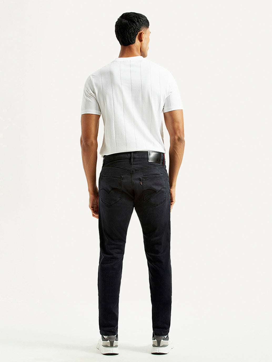 Men's Redloop 512 Charcoal Grey Slim Tapered Fit Mid Rise Jeans - Back View