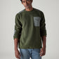 Men's Dark Green Solid Regular Fit Sweatshirt - Styleshot View