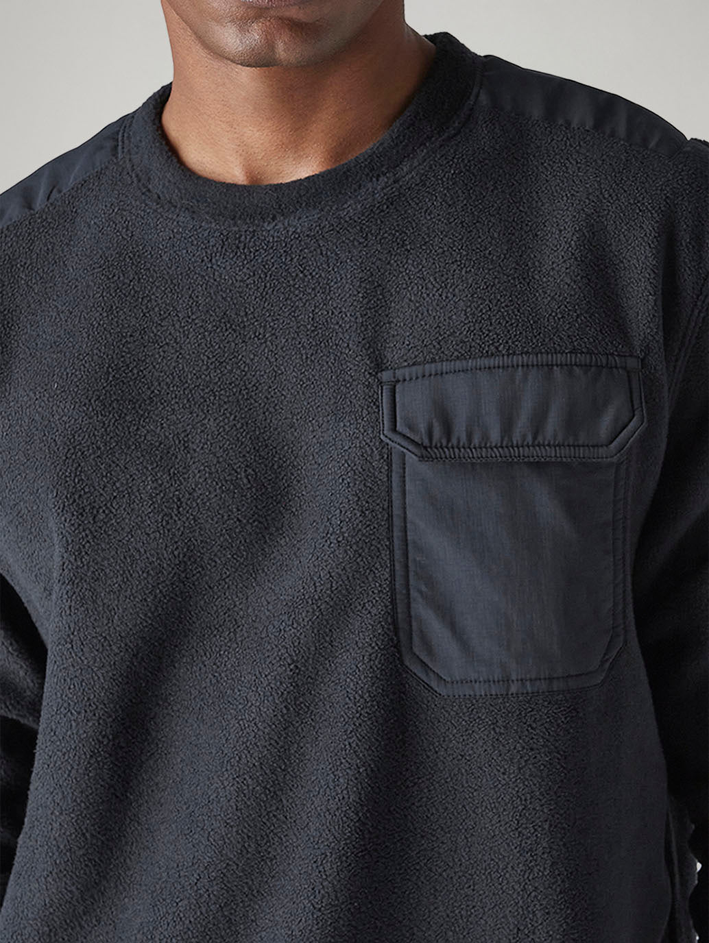 Men's Navy Blue Solid Regular Fit Sweatshirt - Detail View