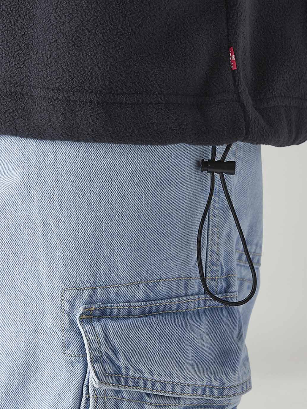 Men's Navy Blue Solid Regular Fit Sweatshirt - Detail View