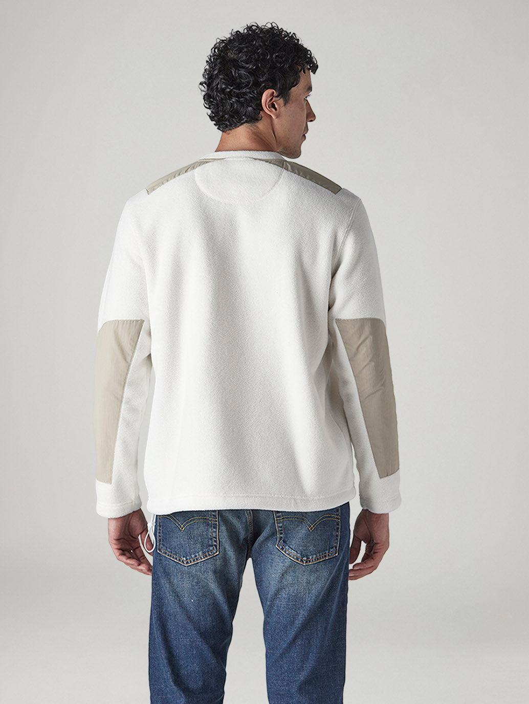 Men's Colorblock Regular Fit Fleece Sweatshirt - Back View