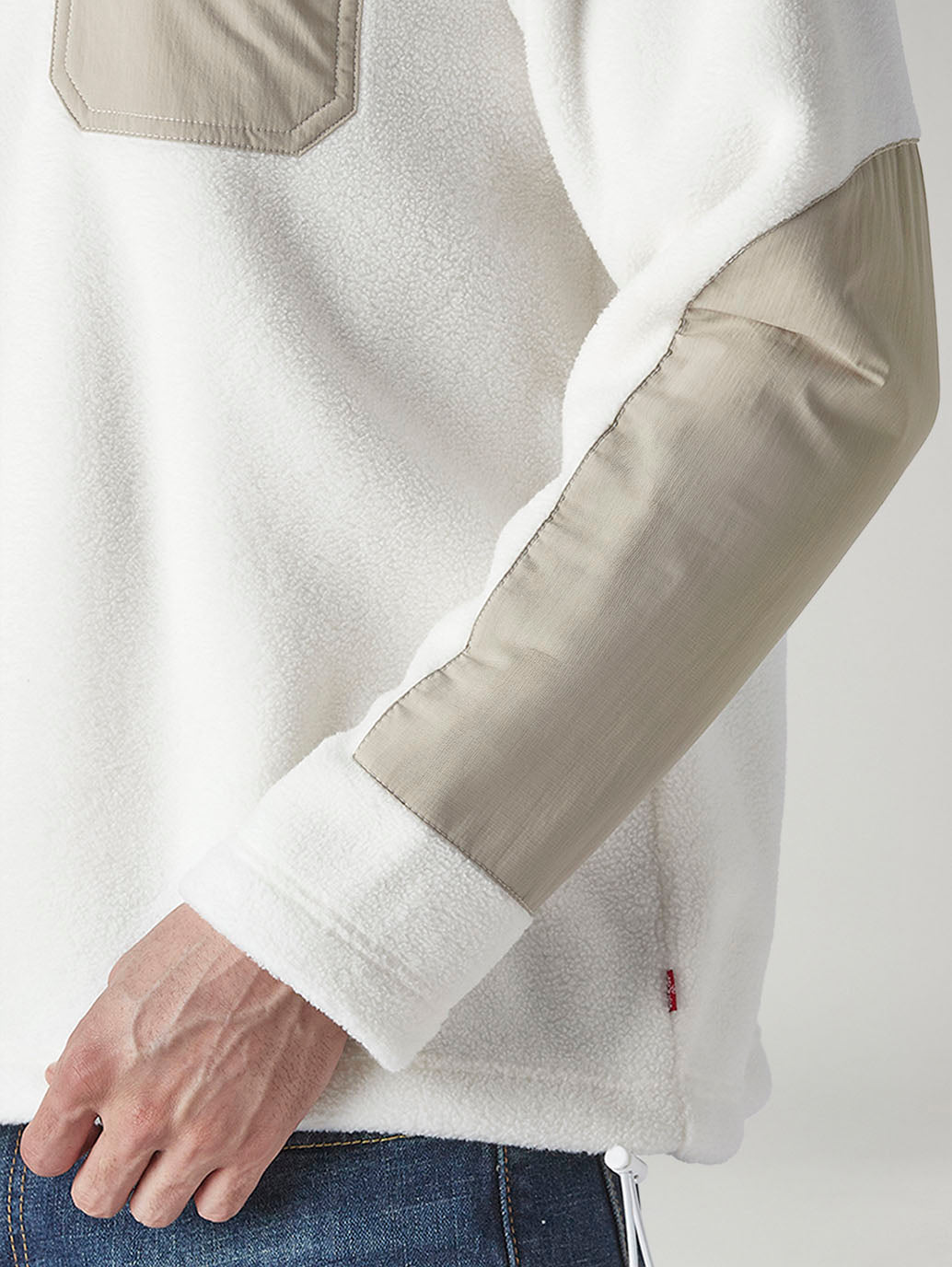 Men's Colorblock Regular Fit Fleece Sweatshirt - Detail View