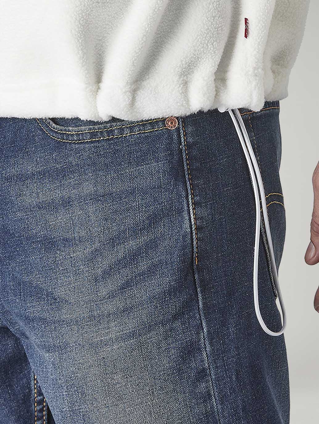 Men's Colorblock Regular Fit Fleece Sweatshirt - Detail View