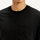 Men's Solid Round Neck T-Shirt - Detail View