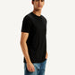 Men's Solid Round Neck T-Shirt - Side View