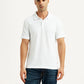 Men's Solid White Polo T-Shirt - Front View