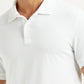 Men's Solid White Polo T-Shirt - Detail View