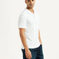Men's Solid White Polo T-Shirt - Side View
