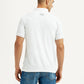 Men's Solid White Polo T-Shirt - Back View