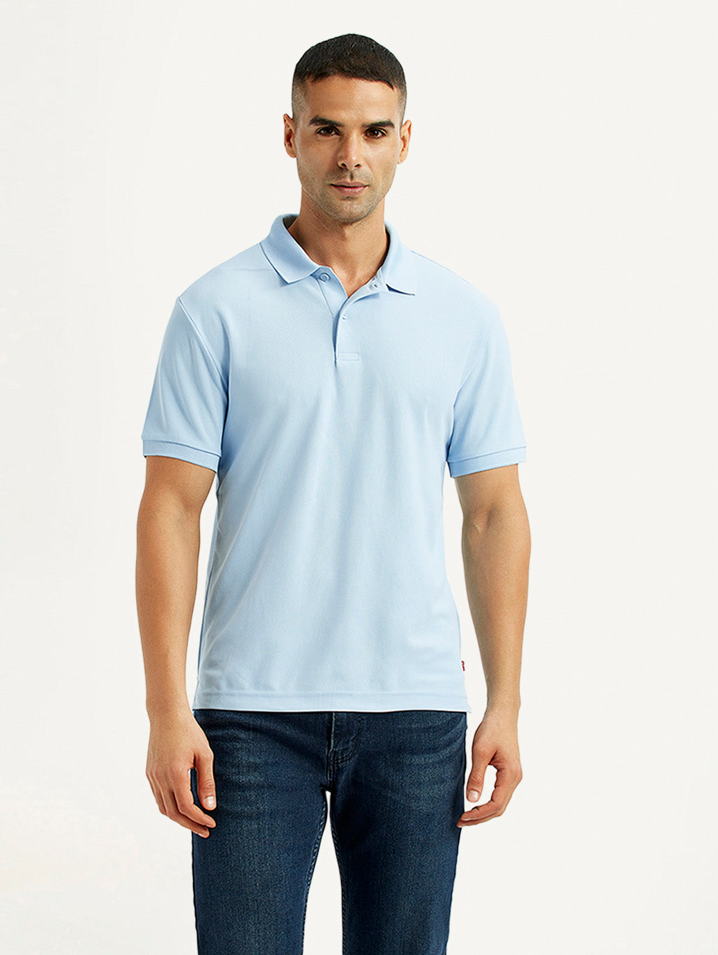 Men's Solid Light Blue Polo T-Shirt - 6e9a44a1-7592-45f1-b39b-25f48c7d6bf5 View