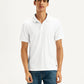 Men's Solid White Polo T-Shirt - Front View