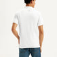 Men's Solid White Polo T-Shirt - Back View