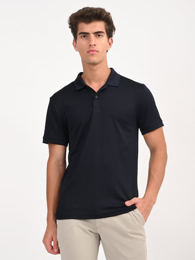 Men's Solid Black Polo T-Shirt