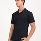 Men's Solid Black Polo T-Shirt - side View
