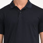 Men's Solid Black Polo T-Shirt - deatil View
