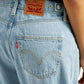 Women's Cinch Light Blue Barrel Loose Fit Mid Rise Jeans - Detail View
