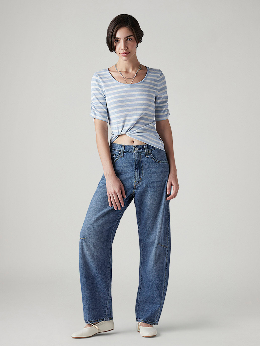 Women's Cinch Baggy Dad Barrel Loose Fit Mid Rise Jeans