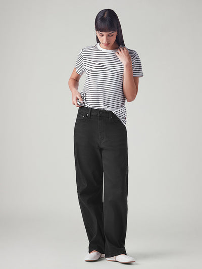 levi's Women's Black Barrel Loose Fit Mid Rise Cinch Jeans-picture-42