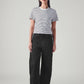 Women's Black Barrel Loose Fit Mid Rise Jeans - Front View