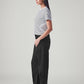 Women's Black Barrel Loose Fit Mid Rise Jeans - Side View