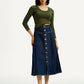 Women's Mid Rise Regular Fit Denim Skirt - Styleshot View