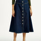 Women's Mid Rise Regular Fit Denim Skirt - Front View