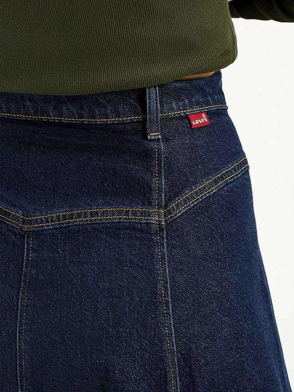Women's Mid Rise Regular Fit Denim Skirt - Detail View