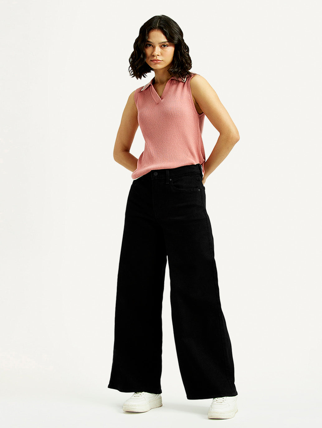 Women's 728 Black Flared Fit High Rise Jeans