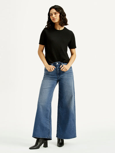 levi's Women's 728 Dark Blue Flared Fit High Rise Jeans-picture-15