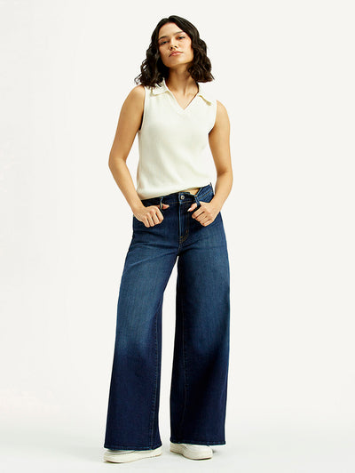 Women's 728 Indigo Flared Fit High Rise Jeans-image-18