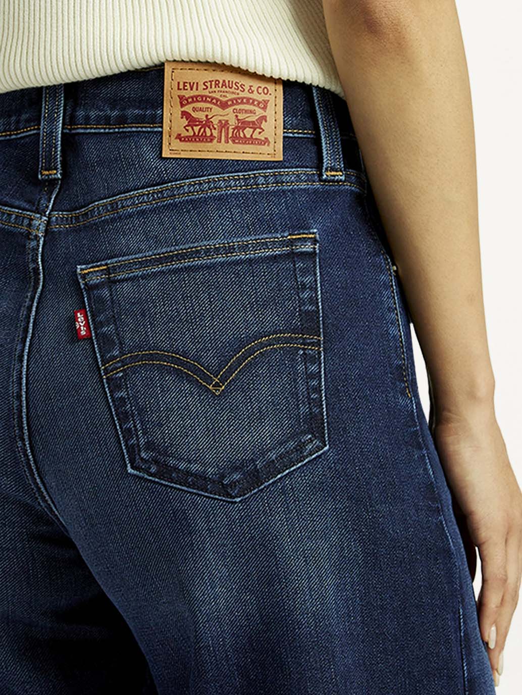 Women's 728 Dark Indigo Flared Fit High Rise Jeans - Detail View