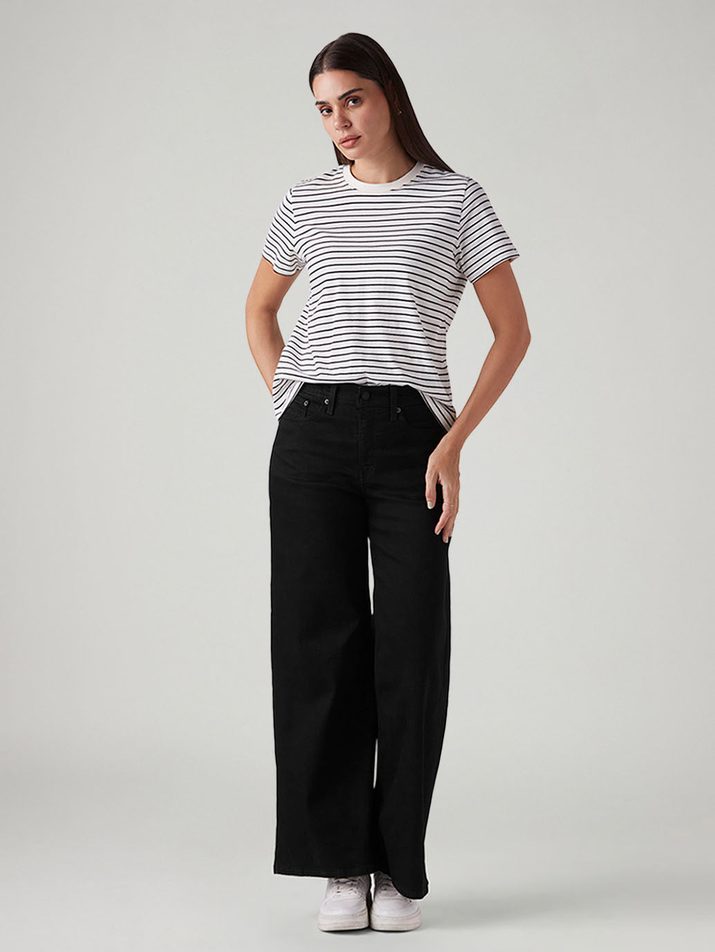 Women's 728 Black Wide Leg Fit High Rise Jeans