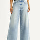 Women's 728 Light Indigo Wide Leg Fit Mid Rise Jeans - Front View