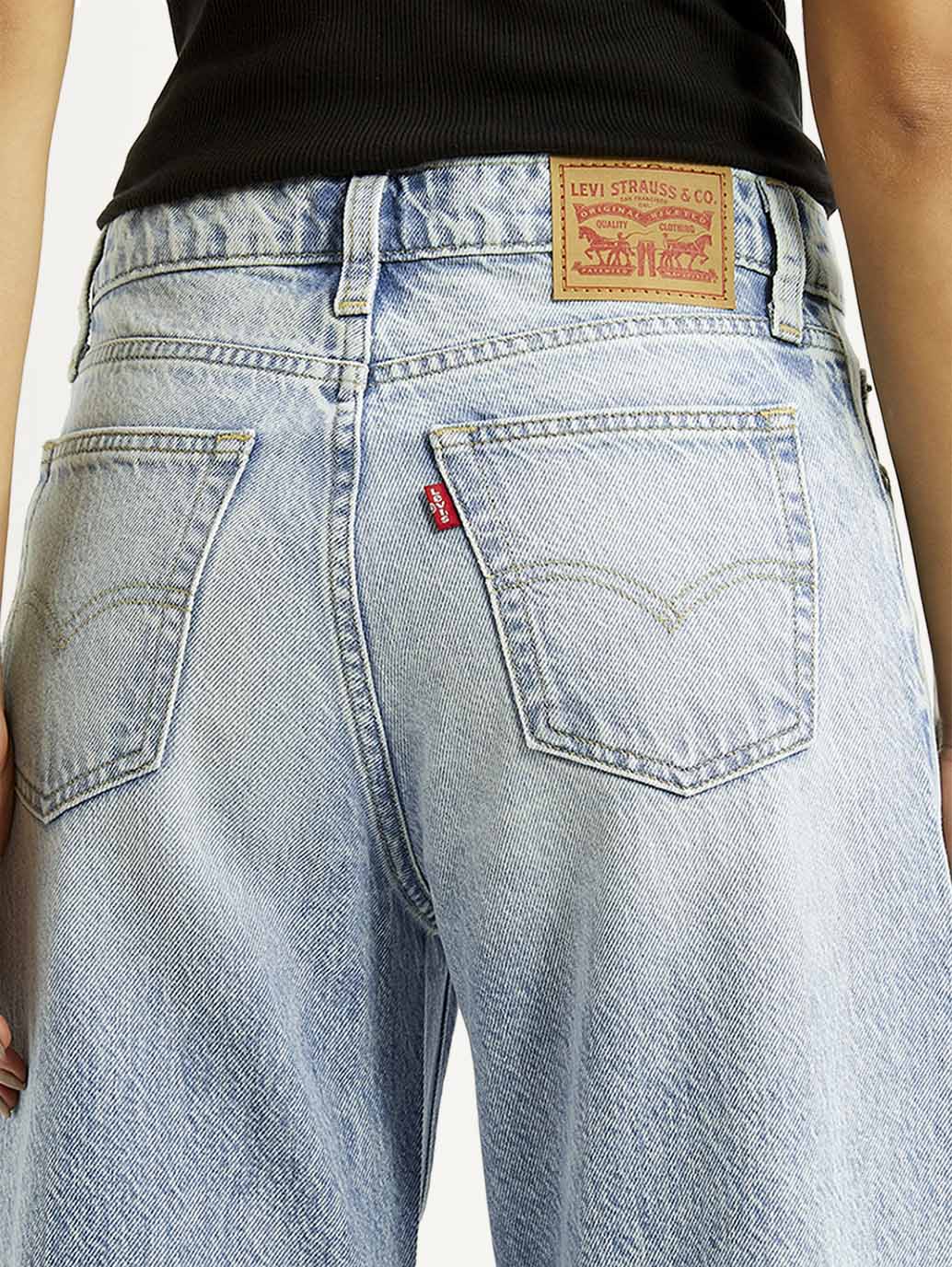 Women's 728 Light Indigo Wide Leg Fit Mid Rise Jeans - Detail View