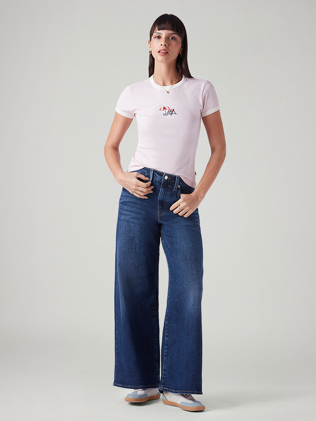 Women's 728 Blue Wide Leg Fit High Rise Jeans