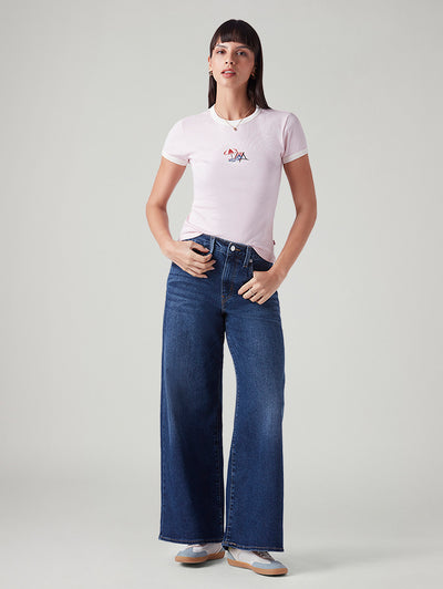 Women's 728 Blue Wide Leg Fit High Rise Jeans-image-3
