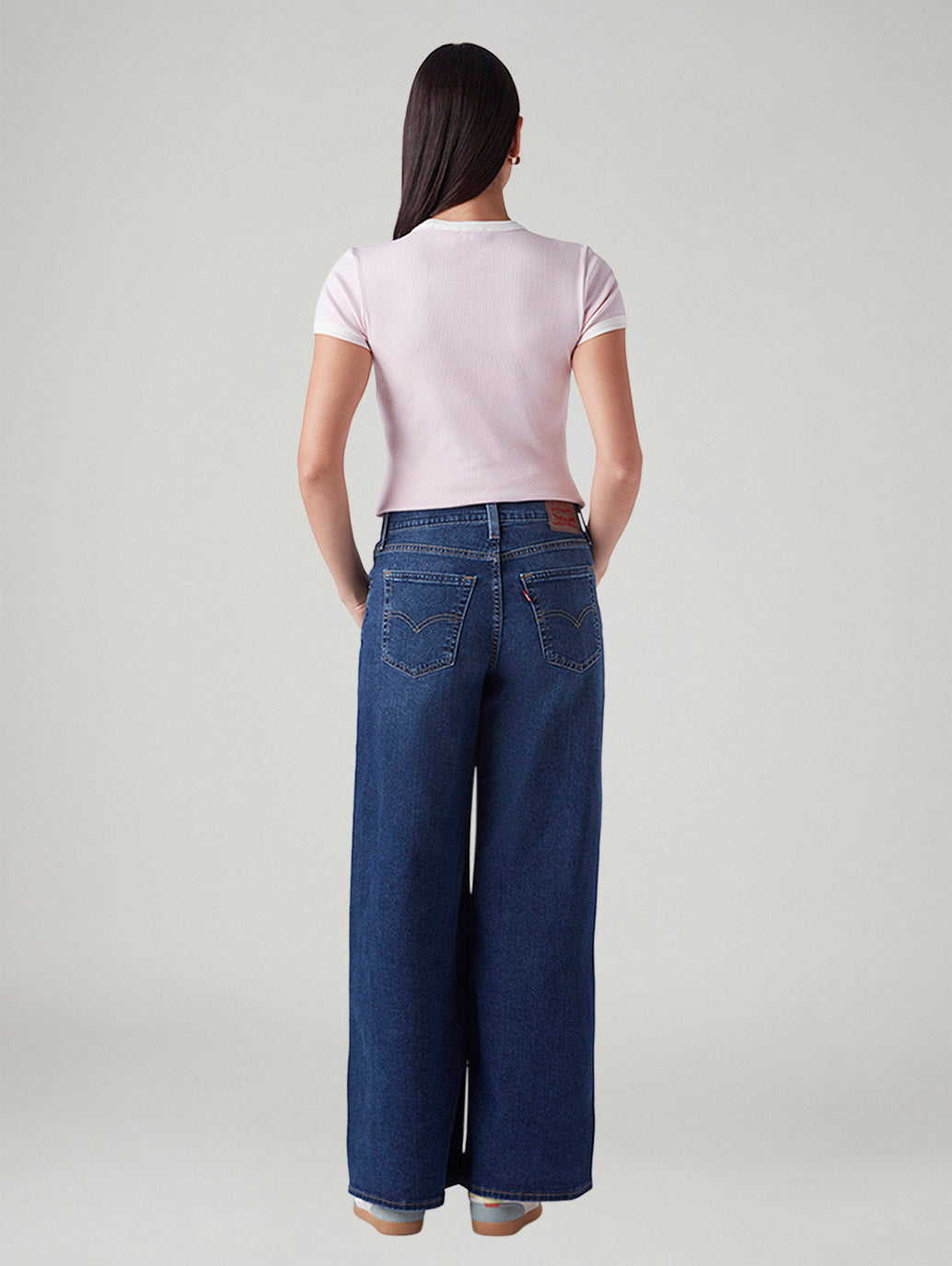 Women's 728 Blue Wide Leg Fit High Rise Jeans - Back View