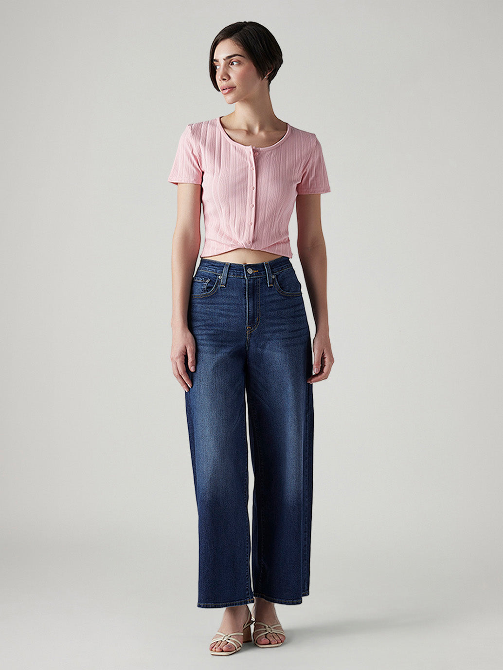 Women's 728 Blue Wide Leg Fit High Rise Jeans