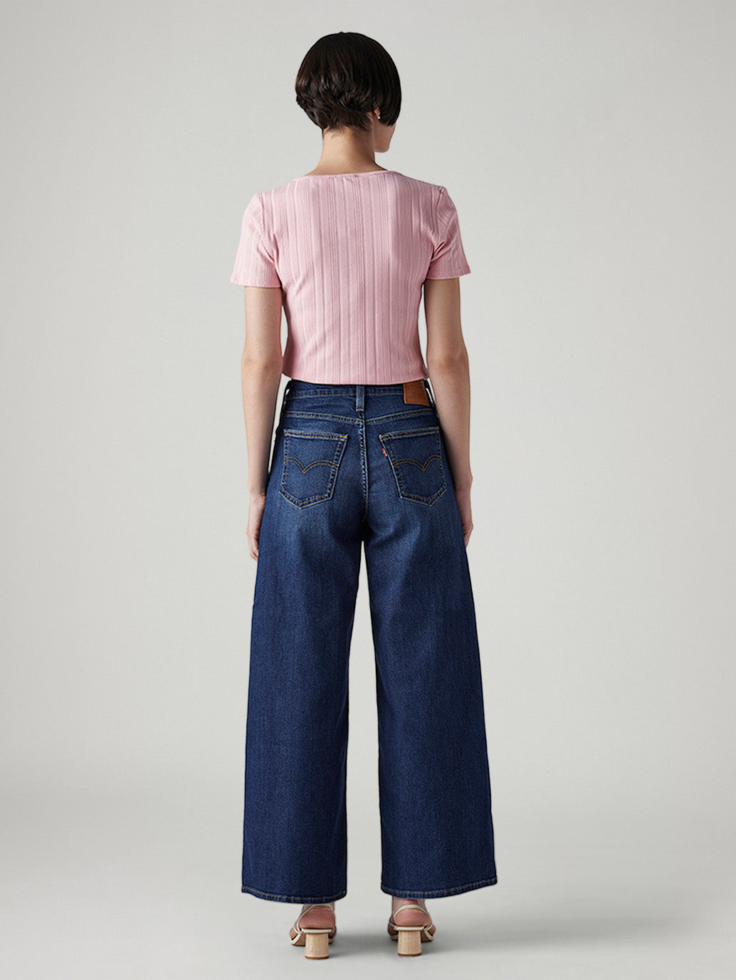 Women's 728 Dark Indigo Wide Leg Fit High Rise Jeans - Back View